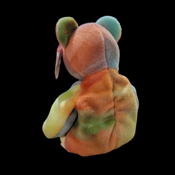 RARE Retired TY Beanie Baby "Peace" the Rainbow Tie-Dye Peace Bear ☮️🌈🐻 - Picture 2 of 7